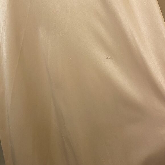 VTG Lorraine Full Slip Dress Satiny Nylon Lace Trim Adj. Straps Beige Sz Tall 36 - Picture 7 of 13